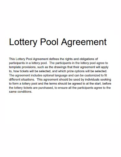 FREE 7+ Lottery Pool Agreement Samples [ Office, Group, Family ].